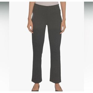 DKNY Pants Women’s XXL Gray Ponte Straight Leg Ankle Pockets Stretch Logo NWT